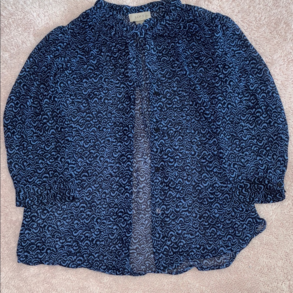 Women's Blue Patterned Top